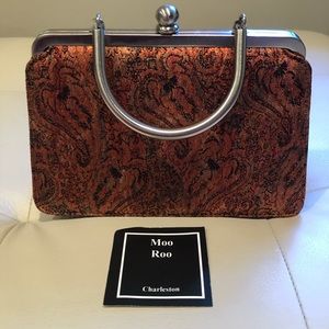 Moo Roo Vintage Metallic Copper Evening Bag